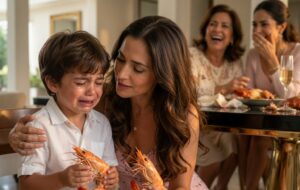 Dejé una cena cara para reconciliarme con mi familia política, pero al regresar solo encontré cáscaras, latas vacías y a mi hijo sin haber probado nada. Mi cuñada se burló: “No hagan drama por comida”, y yo guardé silencio, hasta que mi esposo puso sobre la mesa los movimientos de 200 mil pesos robados.