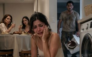 Encontré a mi esposa llorando junto al lavadero con comida vieja, y mi madre todavía se atrevió a decir: “En esta casa se respeta”; entonces puse sobre la mesa una grabación, 24 meses de depósitos y una constancia médica, sin imaginar que mi propio hermano traería cobradores a nuestra puerta.