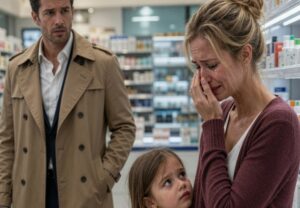 El millonario vio a su exesposa llorando en una farmacia… y la niña enferma susurró algo que le destruyó el alma