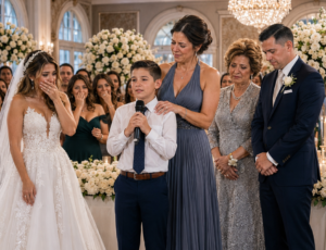 La llamaron “mujer que nadie quiso” en plena boda, pero su hijo de 9 años tomó el micrófono y destapó el secreto que todos ocultaban