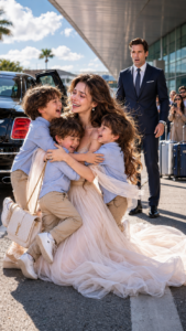Mi exesposo millonario quiso humillarme en primera clase, pero al bajar del avión 3 niños corrieron de un Bentley gritando “¡mamá!”