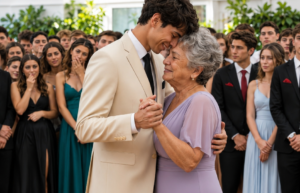 Todos se rieron porque llevó a su abuela al baile… hasta que él tomó el micrófono y dejó a la escuela entera sin palabras