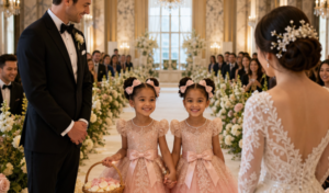 Segunda parte: Mis hijas gemelas caminaron por el pasillo hacia el altar… y el novio multimillonario se quedó completamente paralizado, como si hubiera visto fantasmas.