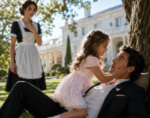 El millonario fingía dormir bajo el árbol hasta que la hija de la sirvienta lo despertó y destapó el peor secreto de su familia