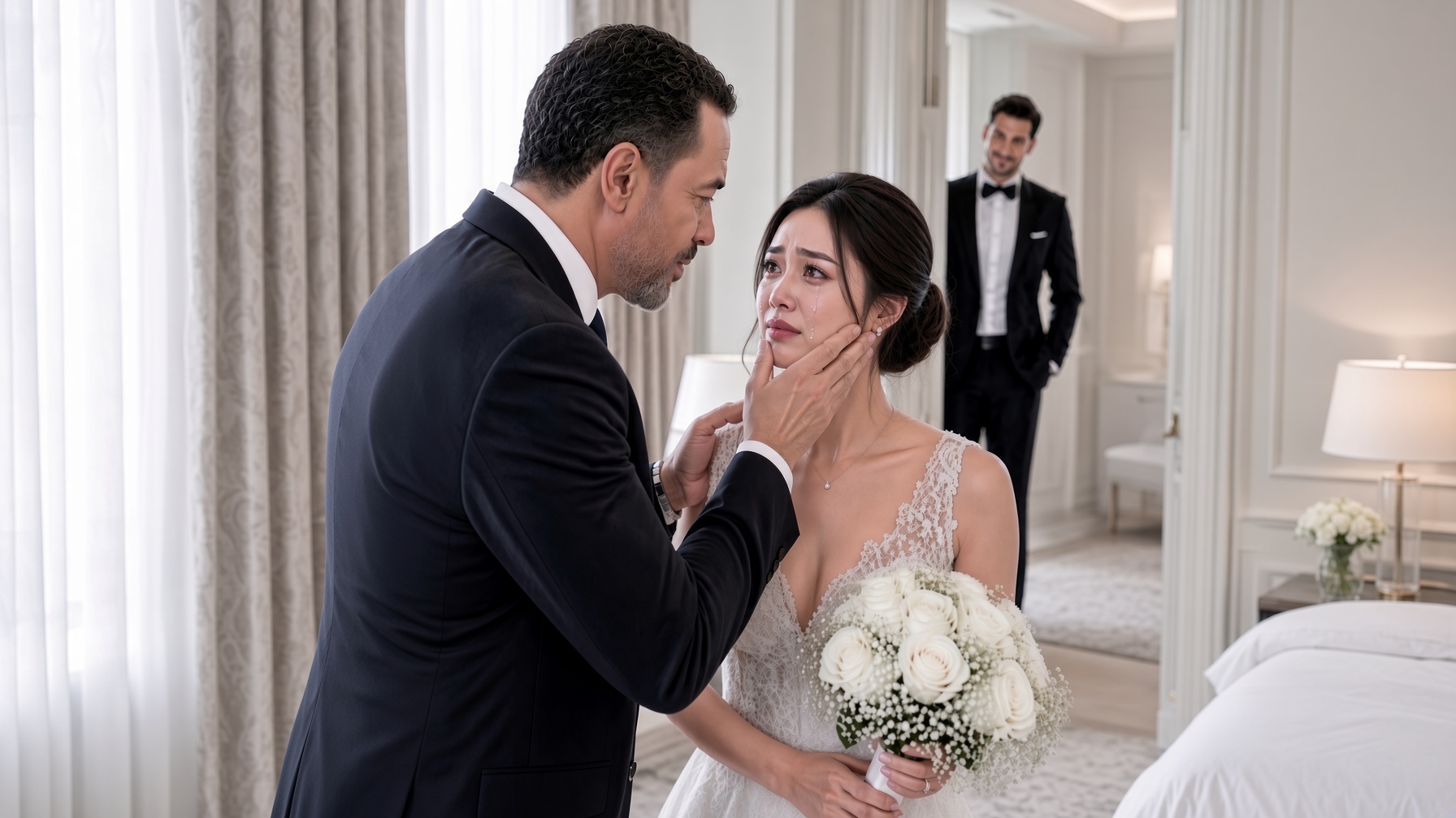 El día de su boda, su padre descubrió lo que ella intentaba ocultar con maquillaje… y decidió cancelar todo