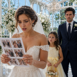 Mi prometido borró a mi hija de las fotos de nuestra boda porque quería un álbum de “familia inmediata” sin ella. Cuando me dijo: “No conviertas esto en un desastre público”, no levanté la voz; miré el acta sin firmar, me quité el anillo y le hice una sola pregunta sobre nuestra futura casa. Su silencio de tres segundos fue suficiente para revelar que ya había otro plan contra mi hija.