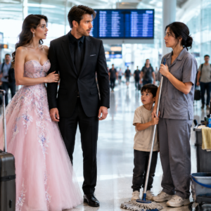 Cinco años después de nuestro divorcio regresé con mi prometida, seguro de que el pasado estaba enterrado, hasta que vi a mi exesposa limpiando en el aeropuerto. Ella sólo me dijo: “Hay cosas que todavía no sabes”, mientras mi prometida temblaba a mi lado. No discutí; saqué el teléfono y empecé a investigar. Lo primero que encontré fue un documento relacionado con un niño de cuatro años.