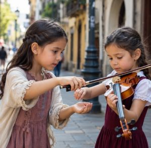 Su hija aprendía violín con una niña humilde y la melodía que tocaron destapó un secreto familiar de 9 años