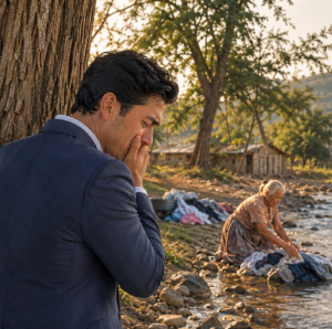 Volví antes de Madrid para sorprender a mi madre y la encontré junto al río, lavando sábanas ajenas con las manos agrietadas. Mientras ella sobrevivía así, mi esposa seguía administrando el dinero que yo enviaba. «Para él, usted no existe; si habla, lo perderá para siempre». No discutí: bloqueé las cuentas y llamé a mi abogada. Entonces apareció una caja azul con 47 cartas.